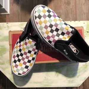 Multi-colored glitter Vans